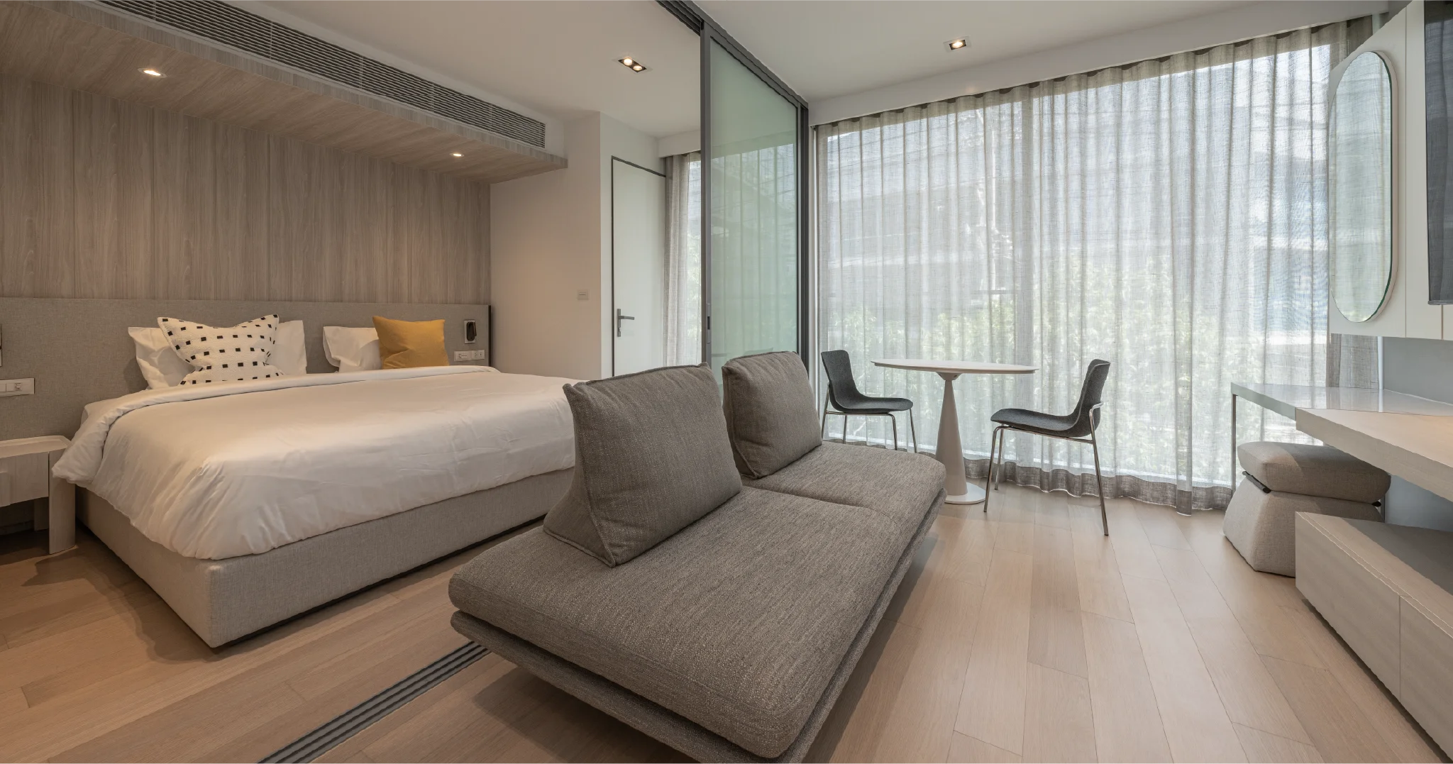 ภายในห้องพักนอนของคอนโดน่าอยู่อย่างสโคปพร้อมศรี